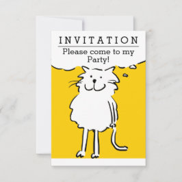 Invitación de fiesta de diseño de un gato divertid