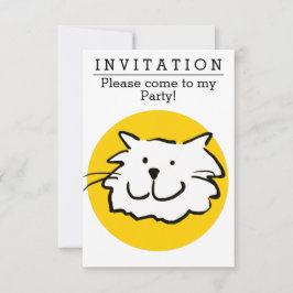 Invitación de fiesta de diseño de un gato divertid