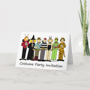 Invitación de fiesta de disfraces a niños con ropa