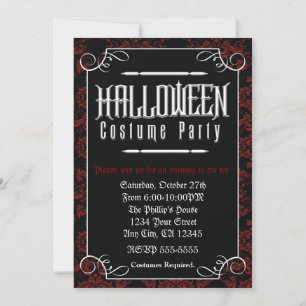 Invitación de fiesta de disfraces de Halloween ele