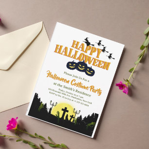 Invitación de fiesta de disfraces de Halloween fel