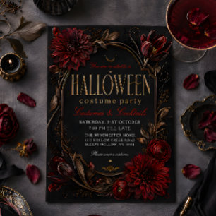 Invitación de fiesta de disfraces de Halloween gót