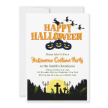 Invitación de fiesta de disfraces de Halloween Hap