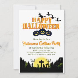 Invitación de fiesta de disfraces de Halloween Hap