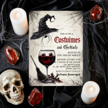 Invitación de fiesta de disfraces y cócteles de Ha