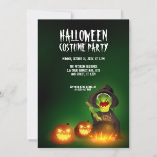 Invitación de fiesta de disfraz de Bruja revuelve