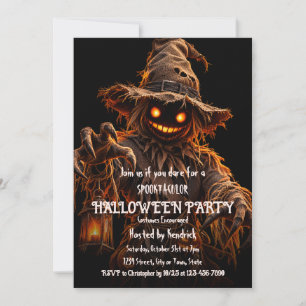 Invitación de fiesta de disfraz de espantapájaros