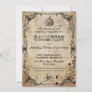 Invitación de fiesta de disfraz de Halloween gótic