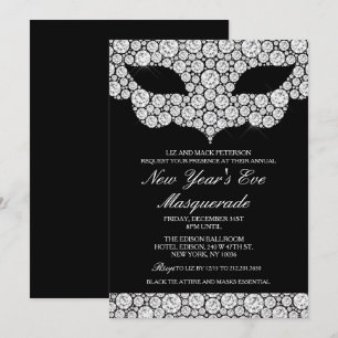 Invitación de fiesta de disfraz de Nochevieja NYE