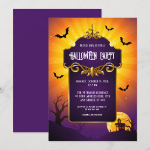 Invitación de fiesta de disfraz elegante gótico de