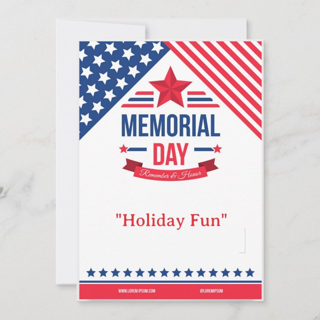 Invitación de fiesta de "Diversión en día festivo" ("Memorial Day "Holiday Party Invite")