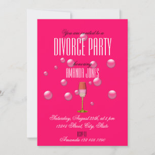 Invitación de fiesta de divorcio de champán de oro