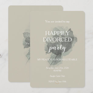 Invitación de fiesta de divorcio feliz elegante y 