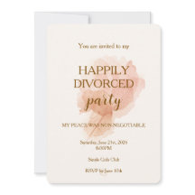 Invitación de fiesta de divorcio feliz elegante y