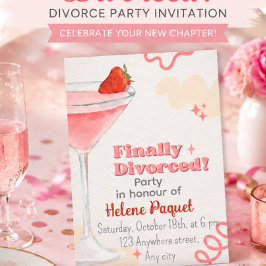 Invitación de fiesta de divorcio finalmente con aq