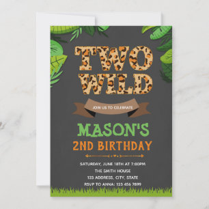 Invitación de fiesta de dos guepardos leopardos sa