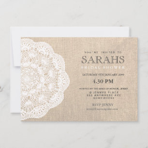 Invitación de Fiesta de ducha de novia Lace Doily
