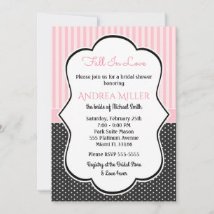 Invitación de Fiesta de duchas de polka Dot Rosa