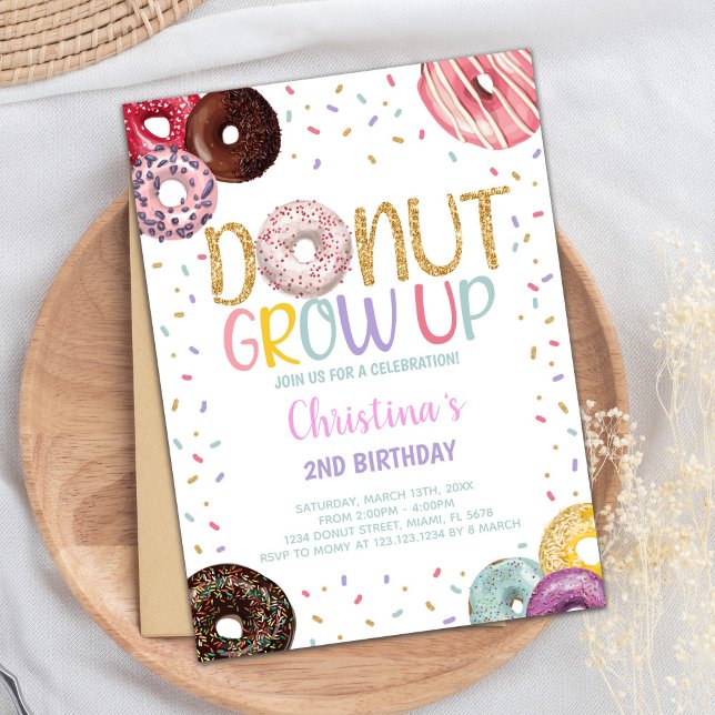 Invitación de Fiesta de Dulce Dulce Editable para  (Donuts Birthday Invitations)
