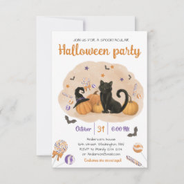 Invitación de fiesta de dulces de Halloween Espelu