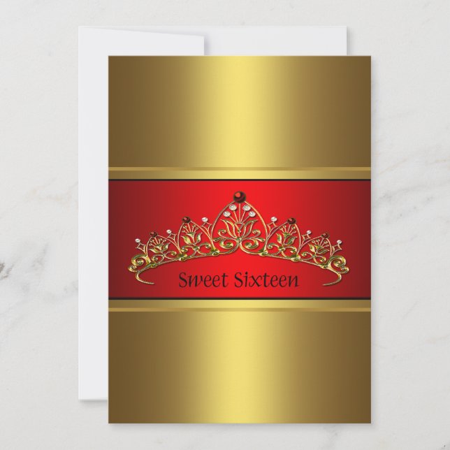 Invitación de fiesta de dulces dieciséis Corona de (Anverso)