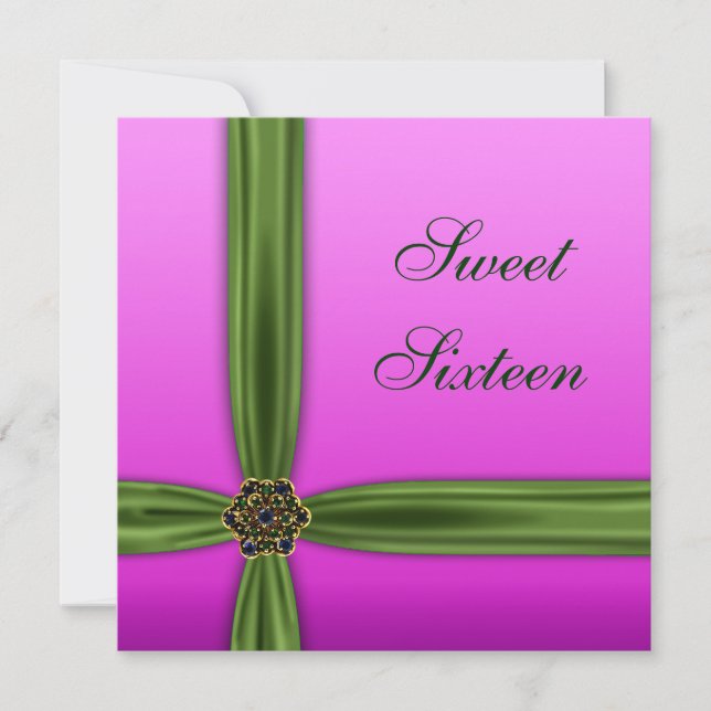 Invitación de fiesta de dulces dieciséis elegante  (Anverso)