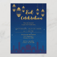 Invitación de fiesta de Eid Mubarak Noche Estrella