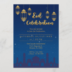 Invitación de fiesta de Eid Mubarak Noche Estrella