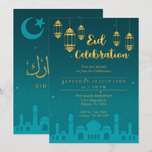Invitación de fiesta de Eid Mubarak Noche Estrella