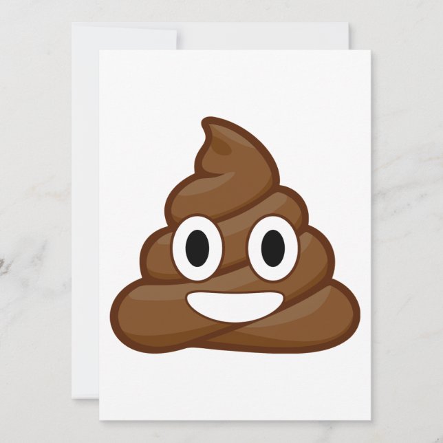 invitación de fiesta de emoji de poop (Anverso)