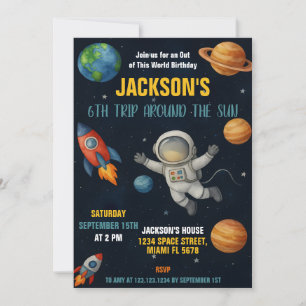 Invitación de Fiesta de envío de cohete galaxy