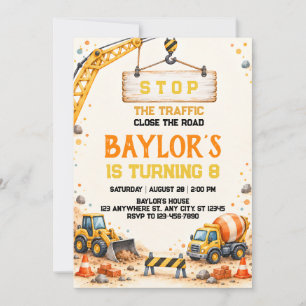 Invitación de fiesta de equipo de construcción