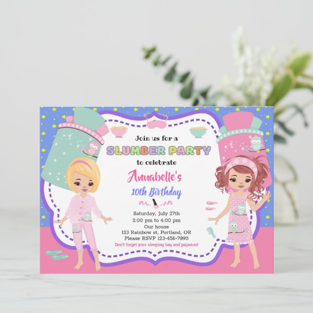Invitación de fiesta de eslumones Invitación de cu (Anverso de pie)