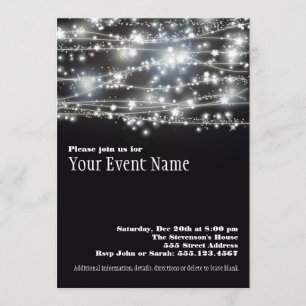 Invitación de fiesta de estrellas brillantes en bl