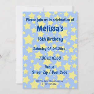 Invitación de fiesta de estrellas personalizadas