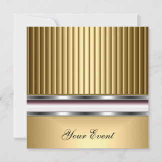 Invitación de fiesta de evento elegante en oro