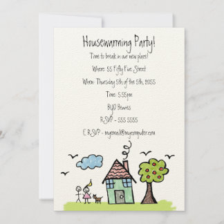 Invitación de Fiesta de Felt House Warming Moving