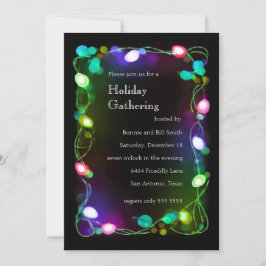 Invitación de fiesta de feriado de luces brillante