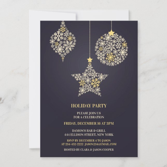 Invitación de fiesta de feriado de navidades (Anverso)