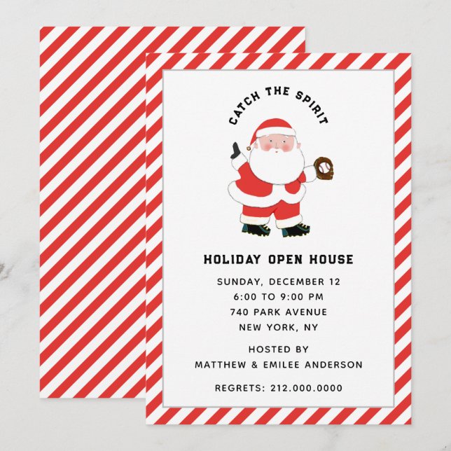 Invitación de fiesta de feriado de navidades (Anverso / Reverso)