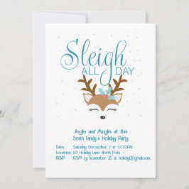 Invitación de fiesta de feriado de Sleigh All Day
