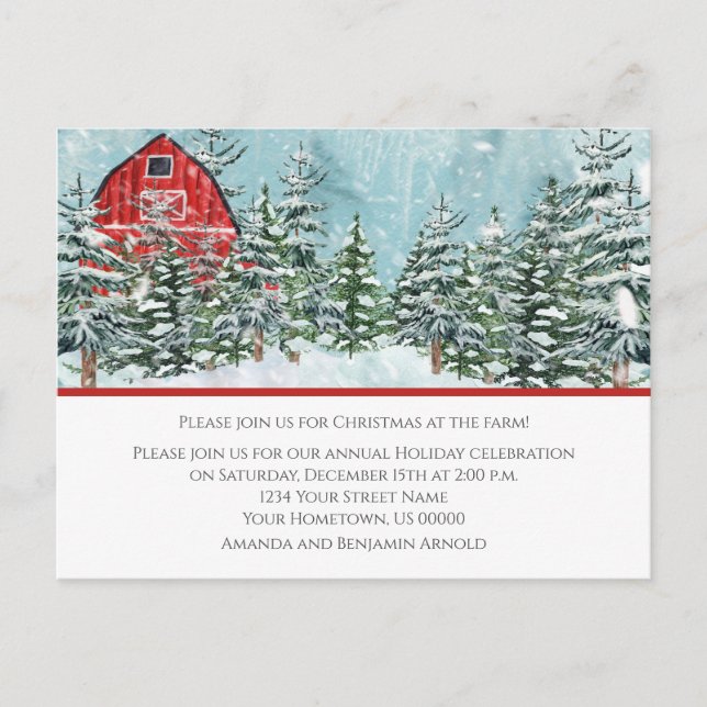 Invitación de fiesta de feriado para Navidades de  (Anverso)