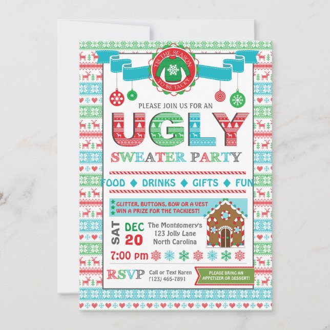 Invitación de fiesta de feriado para Navidades sué (Anverso)