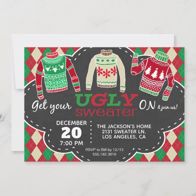 Invitación de fiesta de feriado para Navidades sué (Anverso)