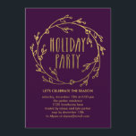 Invitación de fiesta de fiesta de invierno - morad<br><div class="desc">Estas elegantes invitaciones para fiestas de vacaciones le dan un toque moderno y elegante a su celebración. Diseño © www.berryberrysweet.com. El color de fondo se puede personalizar a cualquier color para que coincida con el tema del fiesta.</div>