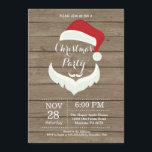 Invitación de fiesta de fiesta de navidades a Sant<br><div class="desc">Invitación de fiesta de navidades. Invitación de fiesta de fin de semana para navidades. Navidades Flores Florales Wreath. Santa Claus. Fondo De Madera Rústica. Retro de cosecha de campo. Para una mayor personalización,  haga clic en el botón "Personalizar" y utilice nuestra herramienta de diseño para modificar esta plantilla.</div>