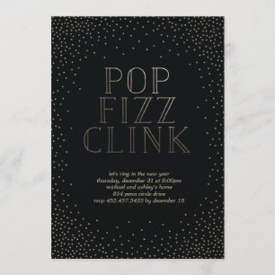 Invitación de fiesta de fiesta de POP FIZZ CLINK