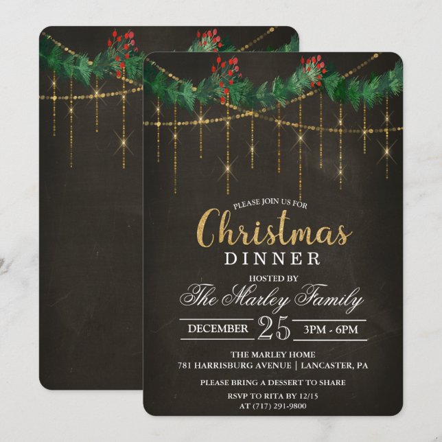 Invitación de fiesta de fin de semana para navidad (Anverso / Reverso)