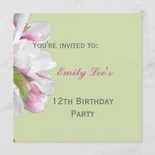 invitación de fiesta de flor de manzano