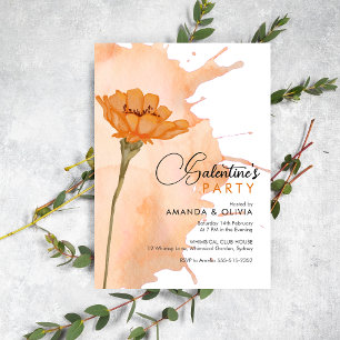 Invitación de fiesta de Floral Galentine, la moder